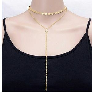 A12 NEW Diamond Cut  Gold Lariat Choker Necklace